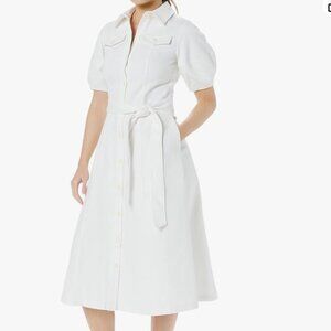 Shoshanna Women's Ivory Denim Mara Dress (Size 8, NWT)- New photos